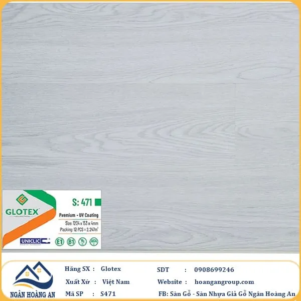 Sàn Nhựa Giả Gỗ Hèm Khóa Glotex 471